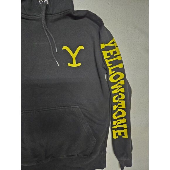 Yellowstone Dutton Ranch Hoodie Pullover Graphic Print Black Size M - Picture 3 of 7